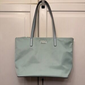 Kate Spade New York Tote Bag Handbag Shoulder Purse Mint Green Nylon Travel Work